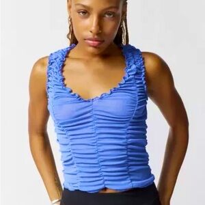Urban Outfitters Katy Ruched Sheer Top